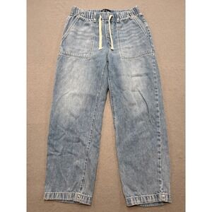 GAP Jeans Women's Small Blue Light Wash Easy Denim Drawstring Straight Leg Retro